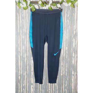 Nike Dri-Fit Ladies Blue Leggings Size S Stretch Zipper Pockets Activewear Gym
